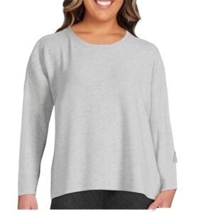 Joyspun Women’s Gray Hacci Knit Long Sleeve Lounge/Pj Top Size S (4-6)